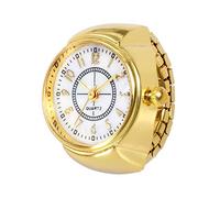 Dial Quartz Watch Analog Creative Cool Ring Watch Finger Quartz Elastic Men's Watch Grb200-1b (Gold, One Size)