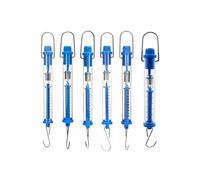 Dial Spring Scale Mechanic Tools, 6Pcs Transparent Plastic Body Spring Scale Hanging G/N Capacity Cylinder Tubular Dynamometer Laboratory Balance with Hook for Home School (1N+5N+10N+20N+25N+30N)
