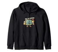 Dial-Up Survivor Retro Computer Internet Nostalgia Zip Hoodie