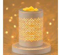 Dialan's Wax Melt Burner Ceramic Electric Candle Warmer Lamp for Scented Melts Wax Burner Fragrance Wax Melter for Home Office Bedroom Decor Gift for Mom Women - Flower Pattern