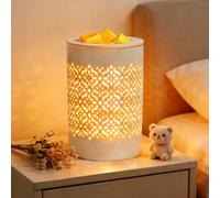 Dialan's Wax Melt Burner Ceramic Electric Scented Melts Wax Burner Fragrance Wax Melter for Home Office Bedroom Decor Gift for Mom Women - Flower Pattern