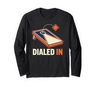 Dialed in Cornhole Player Vintage Bean Bag Toss Game Design Long Sleeve T-Shirt