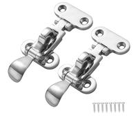 DIALESHU Boat Anti-Rattle Latches Marine 316 Stainless Steel, Lockable Hold Down Clamp Latch, Marine Hatch Locker with Mounting Screws(2-Pack)