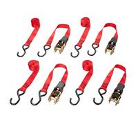 Diall 2 Hook Red Ratchet Tie Down & Hook (L)3M (W)25mm, Pack Of 4