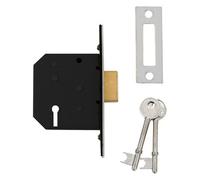 Diall 64mm Polished Chrome Effect Metal 3 Lever Deadlock
