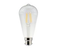 Diall B22 3.4W 470Lm 330° Clear St64 Warm White Led Filament Light Bulb