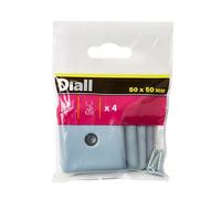 Diall Black & Grey Ptfe Glide (L)50mm (W)50mm, Pack Of 4