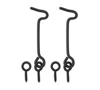 Diall Black Metal Gate Hook & Eye (L)75mm, Pack Of 2