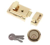 Diall Brass Effect 60mm Deadlock Night Latch, (H)62mm (W)90mm