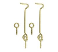 Diall Brass Effect Metal Gate Hook & Eye (L)75mm, Pack Of 2