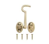 Diall Brass-Plated Cabin Hook, (L)100mm