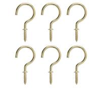 Diall Brass-Plated Extra Large Cup Hook (L)55mm, Pack Of 6