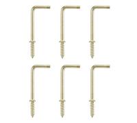 Diall Brass-Plated Large Cup Hook (L)54.5mm, Pack Of 6