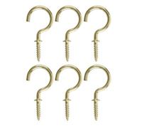Diall Brass-Plated Medium Cup Hook (L)38.5mm, Pack Of 6