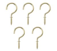 Diall Brass-Plated Round Cup Hook (L)46.5mm, Pack Of 25