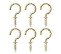 Diall Brass-Plated Small Cup Hook (L)30mm, Pack Of 6