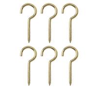 Diall Brass-Plated Small Cup Hook (L)48mm, Pack Of 6