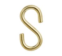 Diall Brass-Plated Steel S-Hook (H)30mm, Pack Of 4