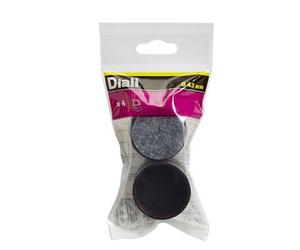 Diall Brown Acrylonitrile Butadiene Styrene (Abs) & Polystyrene (Ps) Leg Protectors (Dia)43mm, Pack Of 4