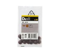 Diall Brown Plastic Decorative Screw Cap (Dia)12mm, Pack Of 20