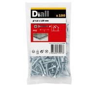 Diall Countersunk Zinc-Plated Carbon Steel Screw (Dia)4.8mm (L)25mm, Pack Of 100