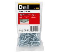 Diall Countersunk Zinc-Plated Carbon Steel Screw (Dia)4.8mm (L)32mm, Pack Of 100