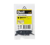 Diall Cylindrical Carbon Steel Screw (Dia)3.5mm (L)12mm, Pack Of 25