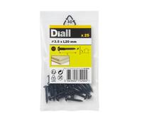 Diall Cylindrical Carbon Steel Screw (Dia)3.5mm (L)20mm, Pack Of 25