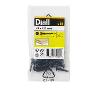 Diall Cylindrical Carbon Steel Screw (Dia)4mm (L)20mm, Pack Of 25