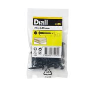 Diall Cylindrical Carbon Steel Screw (Dia)5mm (L)25mm, Pack Of 25
