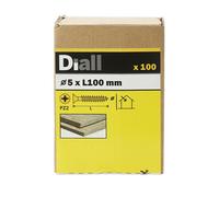 Diall Double-Countersunk Yellow-Passivated Carbon Steel Screw (Dia)5mm (L)100mm, Pack Of 100