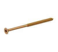 Diall Double-Countersunk Yellow-Passivated Carbon Steel Screw (Dia)5mm (L)80mm, Pack Of 100