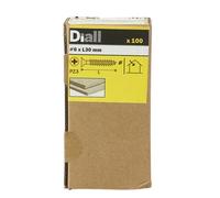 Diall Double-Countersunk Yellow-Passivated Carbon Steel Screw (Dia)6mm (L)30mm, Pack Of 100