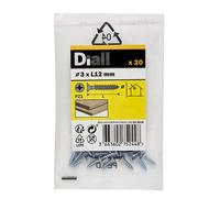 Diall Double-Countersunk Zinc-Plated Carbon Steel Screw (Dia)3mm (L)12mm, Pack Of 20