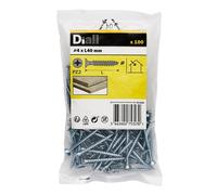 Diall Double-Countersunk Zinc-Plated Carbon Steel Screw (Dia)4mm (L)40mm, Pack Of 100