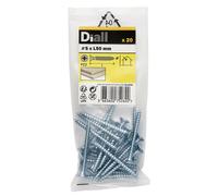 Diall Double-Countersunk Zinc-Plated Carbon Steel Screw (Dia)5mm (L)50mm, Pack Of 20