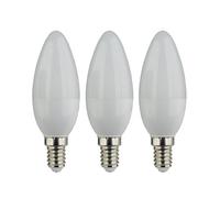 Diall E14 4.2W 470Lm Frosted Candle Warm White Led Light Bulb, Pack Of 3