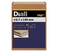 Diall Galvanised Round Wire Nail (L)50mm (Dia)2.7mm 1Kg
