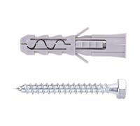 Diall Grey Multi-Purpose Screw & Wall Plug (Dia)10mm (L)50mm, Pack Of 5