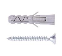 Diall Grey Multi-Purpose Screw & Wall Plug (Dia)6mm (L)30mm, Pack Of 50