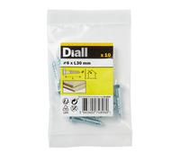 Diall Hex Zinc-Plated Carbon Steel Coach Screw (Dia)6mm (L)30mm, Pack Of 10