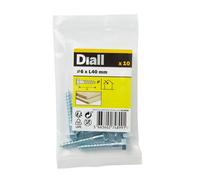 Diall Hex Zinc-Plated Carbon Steel Coach Screw (Dia)6mm (L)40mm, Pack Of 10
