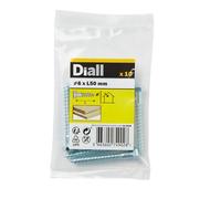 Diall Hex Zinc-Plated Carbon Steel Coach Screw (Dia)6mm (L)50mm, Pack Of 10