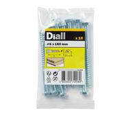 Diall Hex Zinc-Plated Carbon Steel Coach Screw (Dia)6mm (L)80mm, Pack Of 10