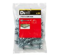 Diall Hex Zinc-Plated Carbon Steel Roofing Screw (Dia)5.5mm (L)60mm, Pack Of 50