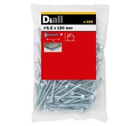 Diall Hex Zinc-Plated Carbon Steel Screw (Dia)5.5mm (L)50mm, Pack Of 100