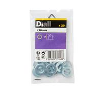 Diall M10 Carbon Steel Small Flat Washer, (Dia)10mm, Pack Of 20