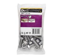 Diall M10 Hex A2 Stainless Steel Bolt & Nut (L)30mm (Dia)10mm, Pack Of 10