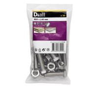 Diall M10 Hex A2 Stainless Steel Bolt & Nut (L)40mm (Dia)10mm, Pack Of 10