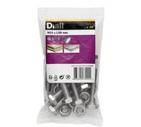 Diall M10 Hex A2 Stainless Steel Bolt & Nut (L)50mm (Dia)10mm, Pack Of 10